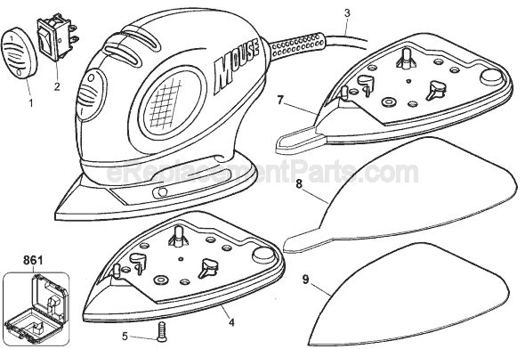 Page A Diagram and Parts List for MS500 Type 1 Black and Decker Sander Polisher